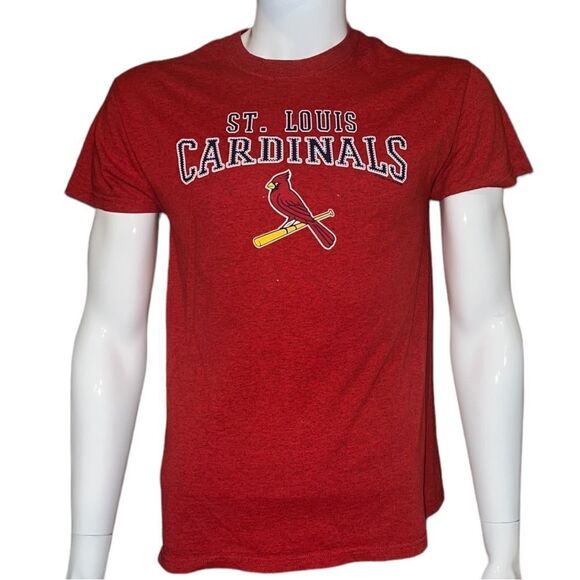 MLB Men's Saint Louis Cardinals T-Shirt Red STL Logo Baseball Medium EUC - Picture 1 of 7